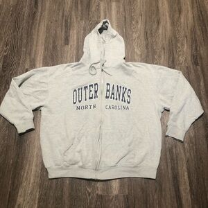 Pacific & Co. Outer Banks North Carolina Full Zip Hoodie Gray 2X-Large